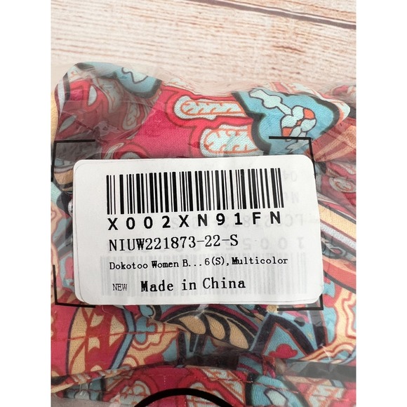 Women's Bohemian Short Floral Dress V-Neck, 3/4 Sleeve Outfit Size S - Picture 12 of 15